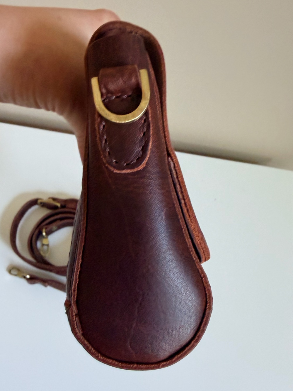 Portland Leather Mini Metro Crossbody Bag - Lava - Picture 3 of 7